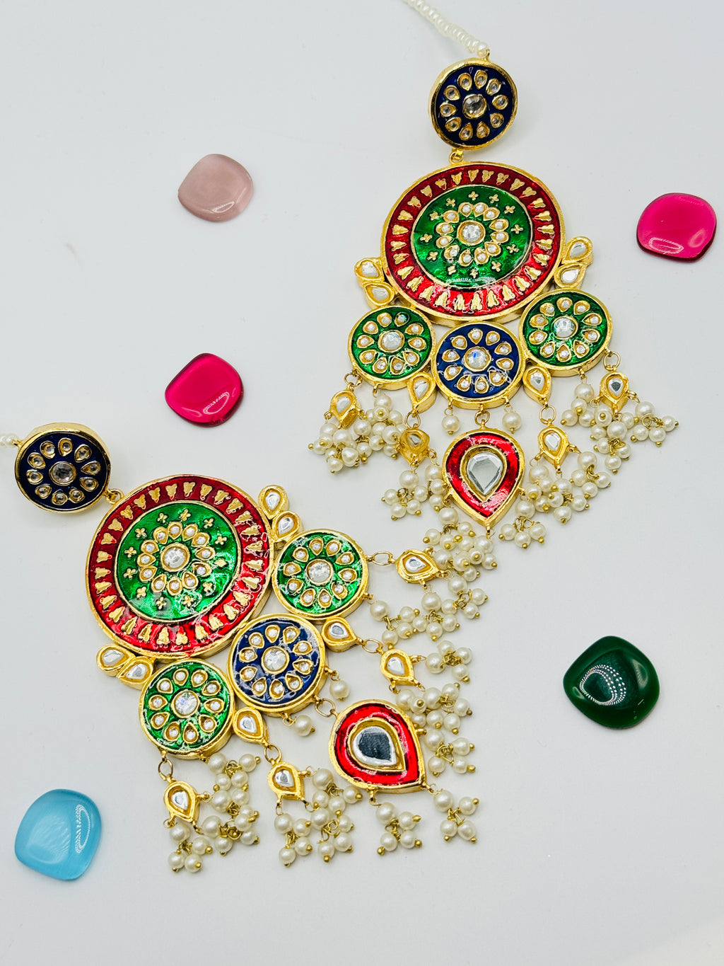 Rabia Oversize Thappa Kundan Earrings | Simzdesignzz |