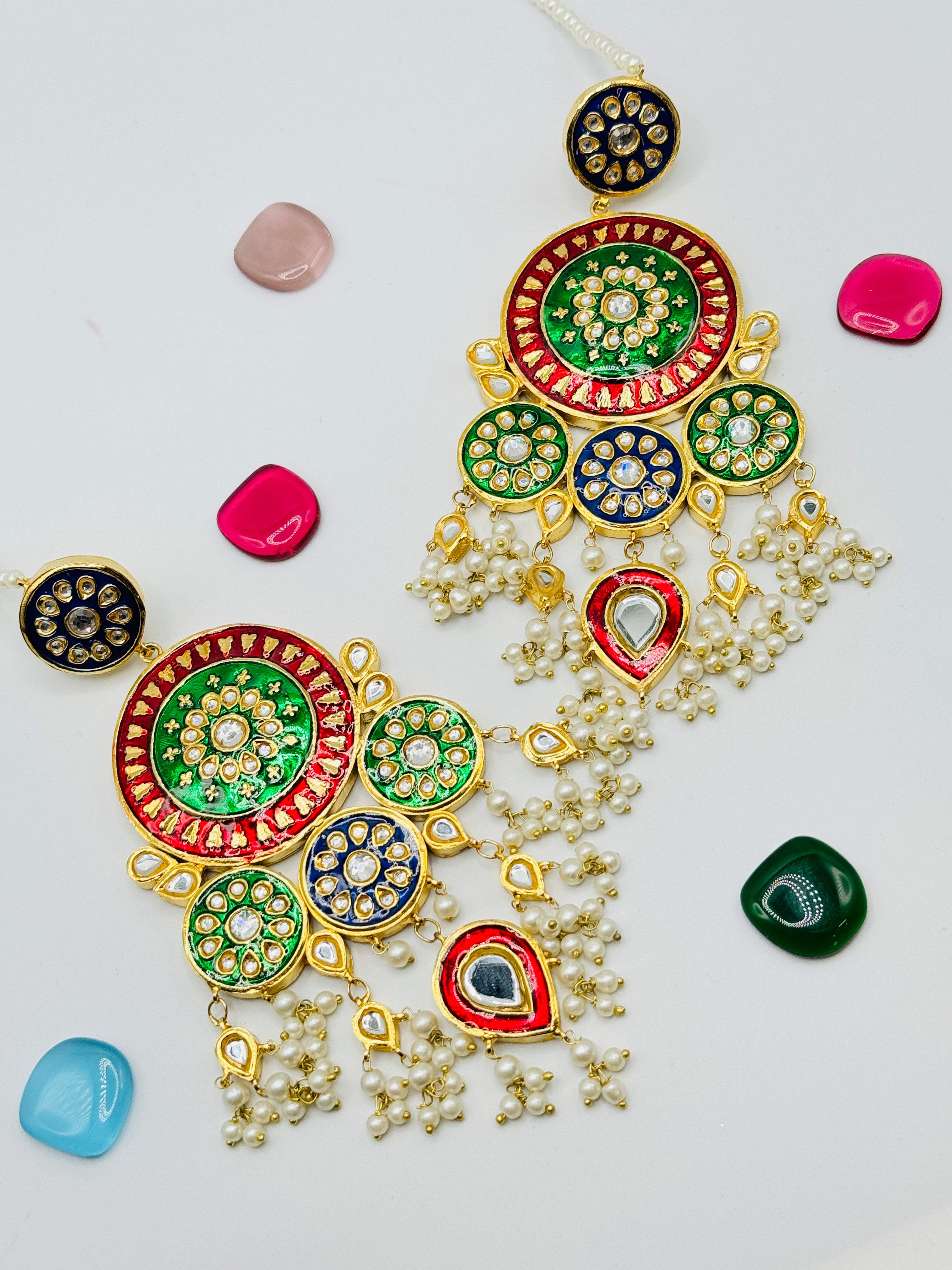 Rabia Oversize Thappa Kundan Earrings | Simzdesignzz |