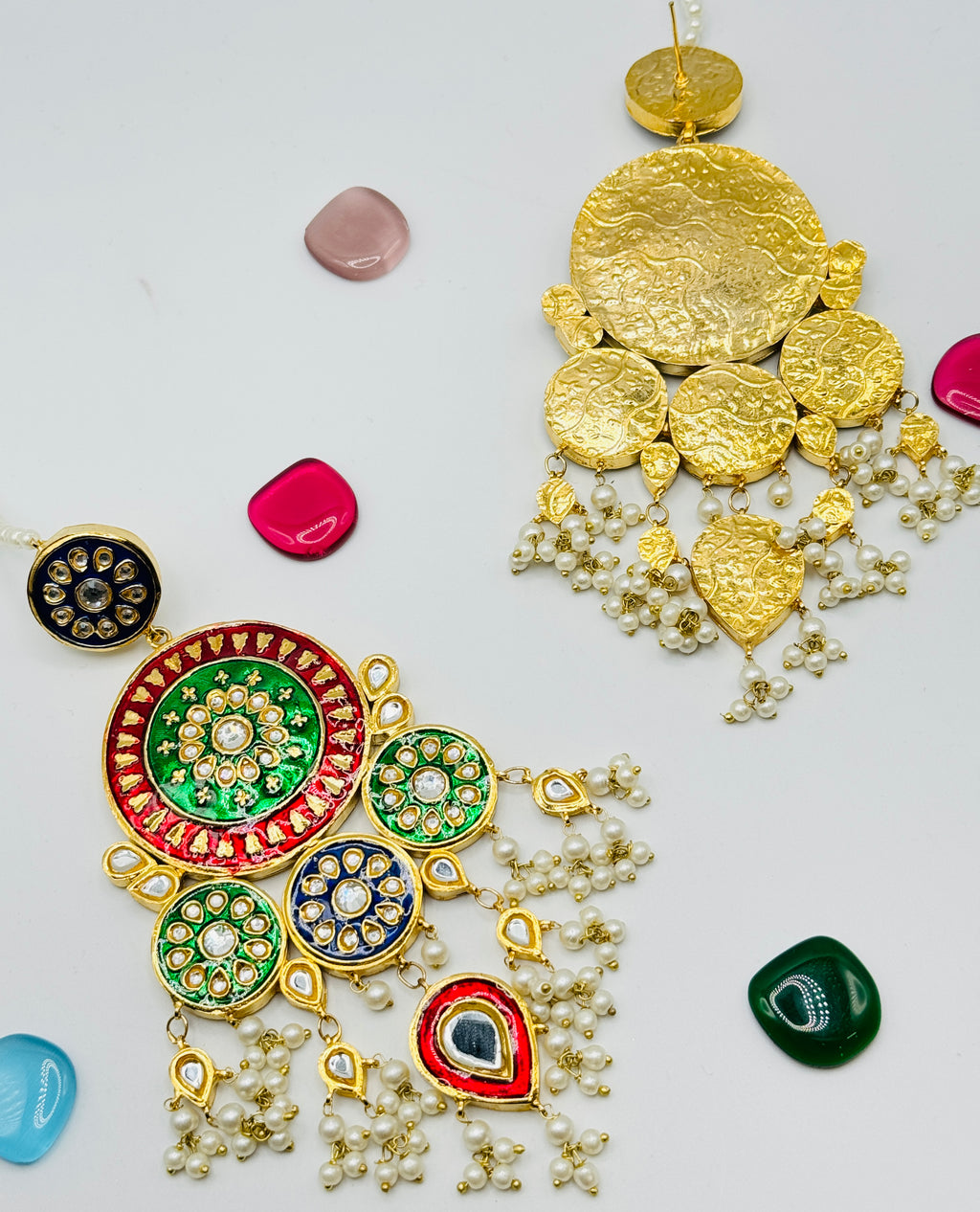 Rabia Oversize Thappa Kundan Earrings | Simzdesignzz |