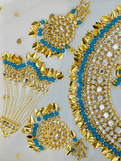 Bridal | Semi Bridal Peepal-Patti Necklace Set With Passa | Simzdesignzz |