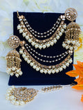Bahubali Round  Earrings Tikka Set | Mirror | Polki | Simzdesignz|