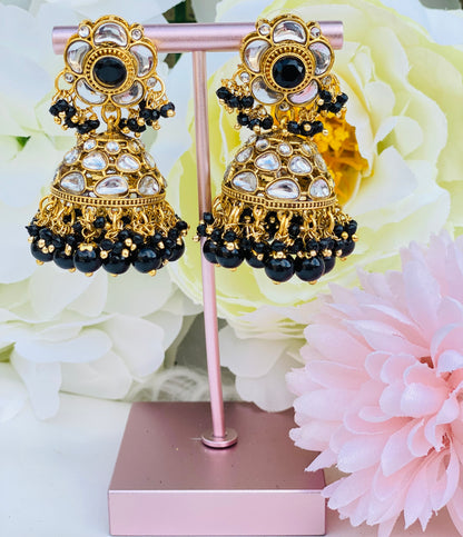 Kundan  Pearl Jhumki Earrings | Plastic Kundan