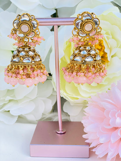 Kundan  Pearl Jhumki Earrings | Plastic Kundan