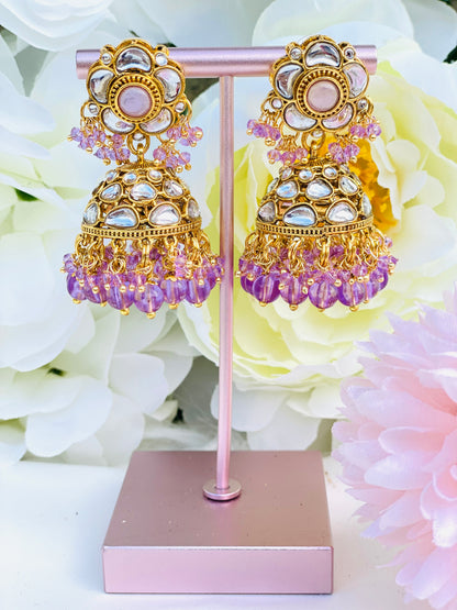 Kundan  Pearl Jhumki Earrings | Plastic Kundan