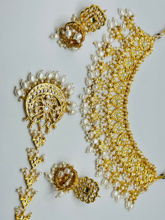 Veerangi Oversize Necklace With Jhumki And Tikka | Simzdesignzz |