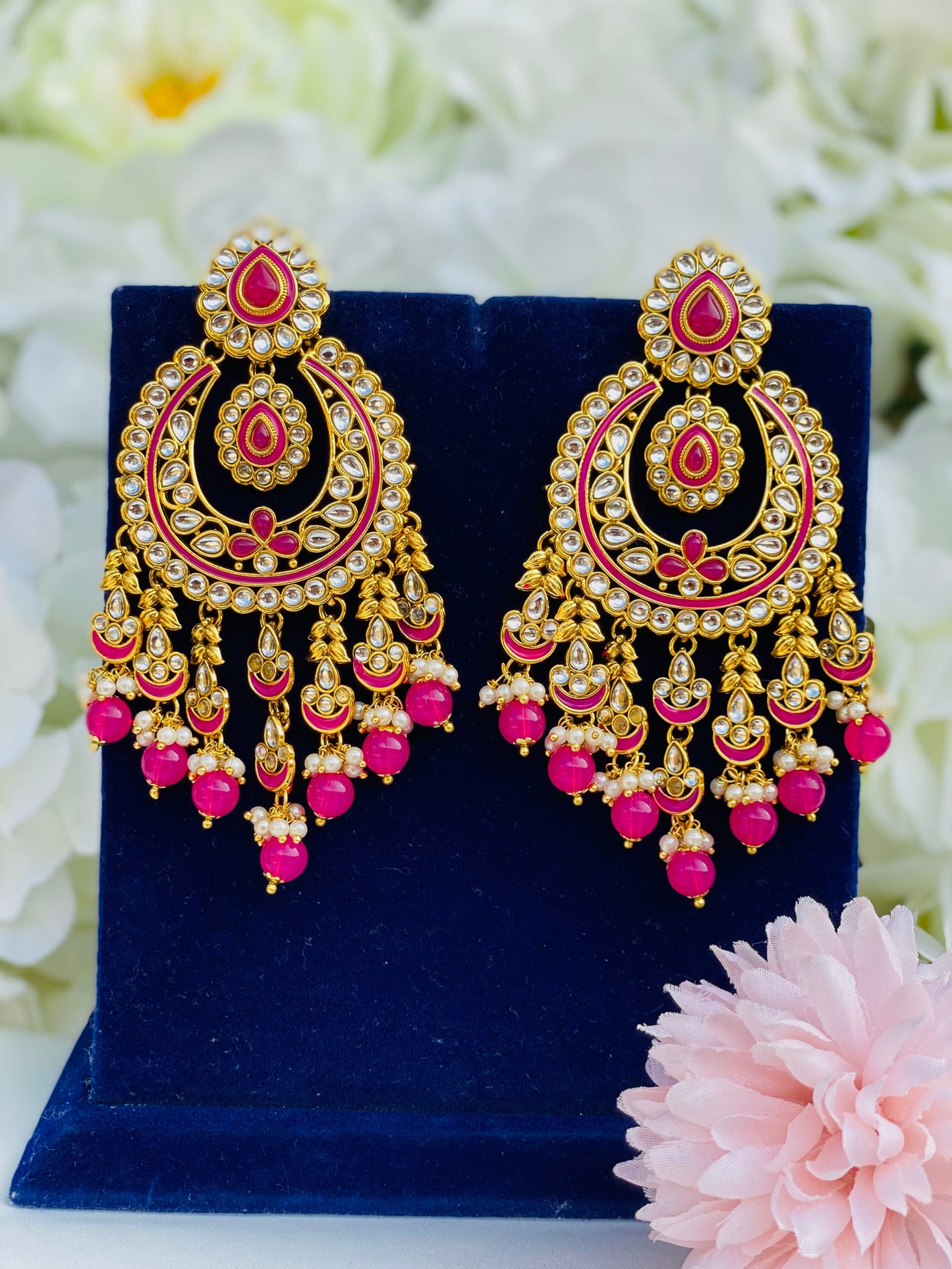 Naya Pakistani Kundan Polki Earrings | Lightweight | Simzdesignz |