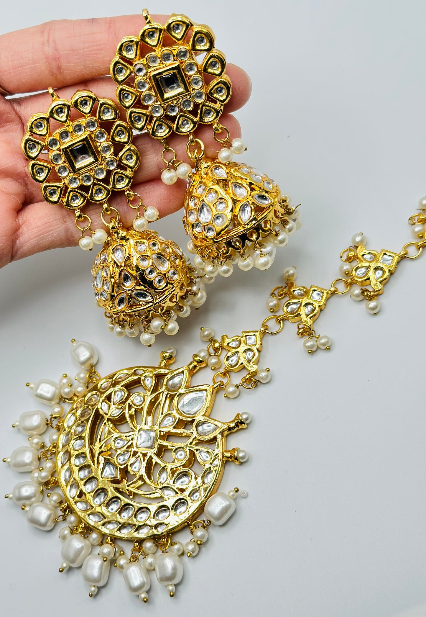 Veerangi Oversize Necklace With Jhumki And Tikka | Simzdesignzz |