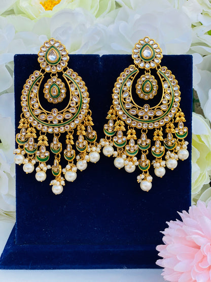 Naya Pakistani Kundan Polki Earrings | Lightweight | Simzdesignz |