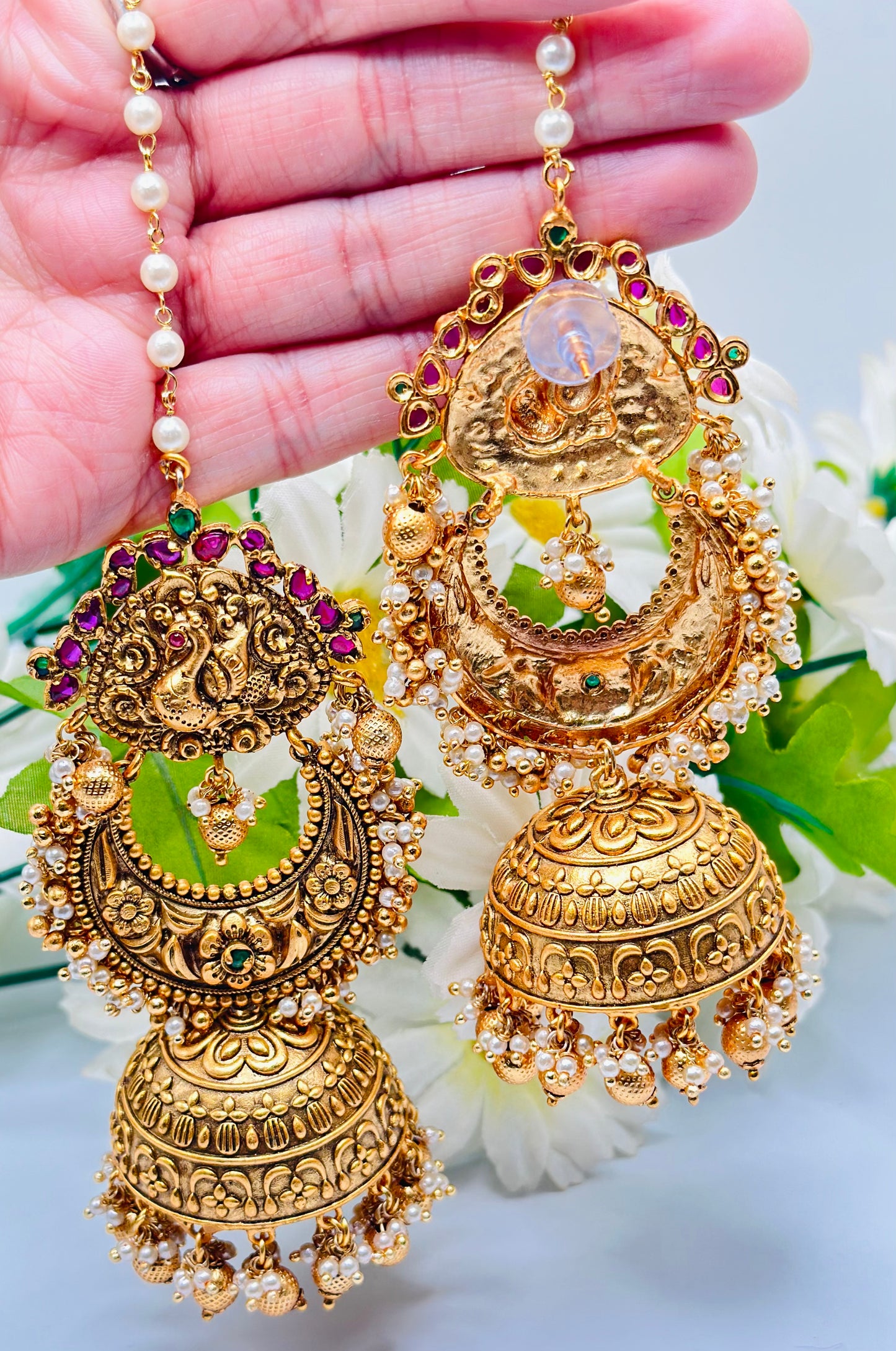 Antique Temple Earrings Jhumki | Simzdesignzz |