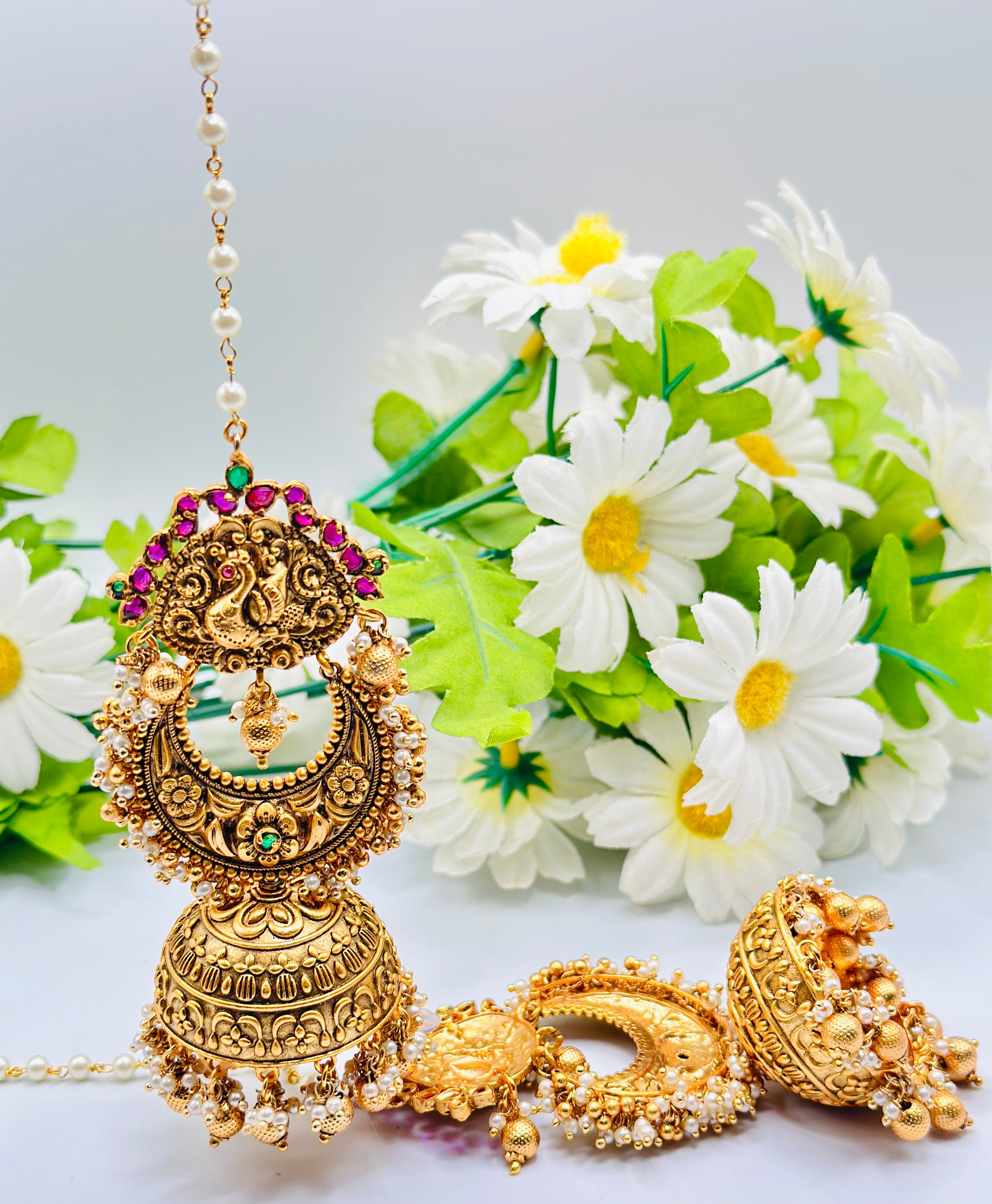 Antique Temple Earrings Jhumki | Simzdesignzz |