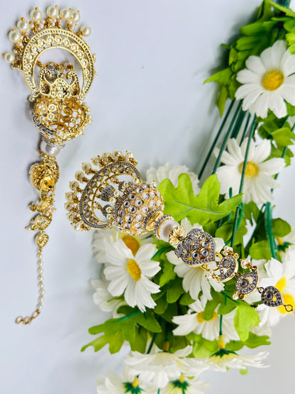 Sana Tyani Kundan Jhumki Earrings | Simzdesignzz |