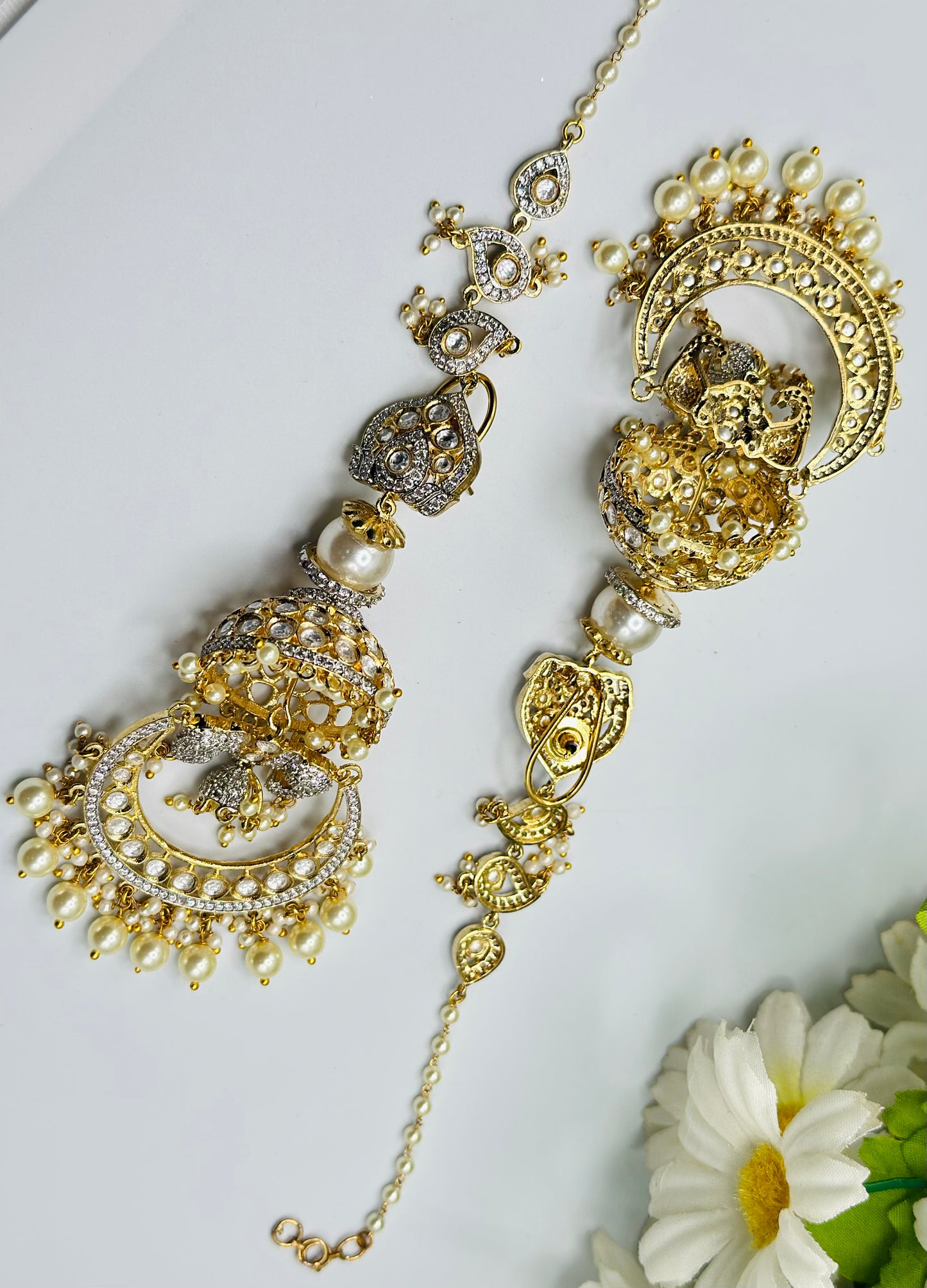 Sana Tyani Kundan Jhumki Earrings | Simzdesignzz |