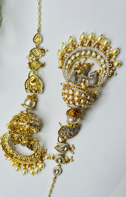 Sana Tyani Kundan Jhumki Earrings | Simzdesignzz |