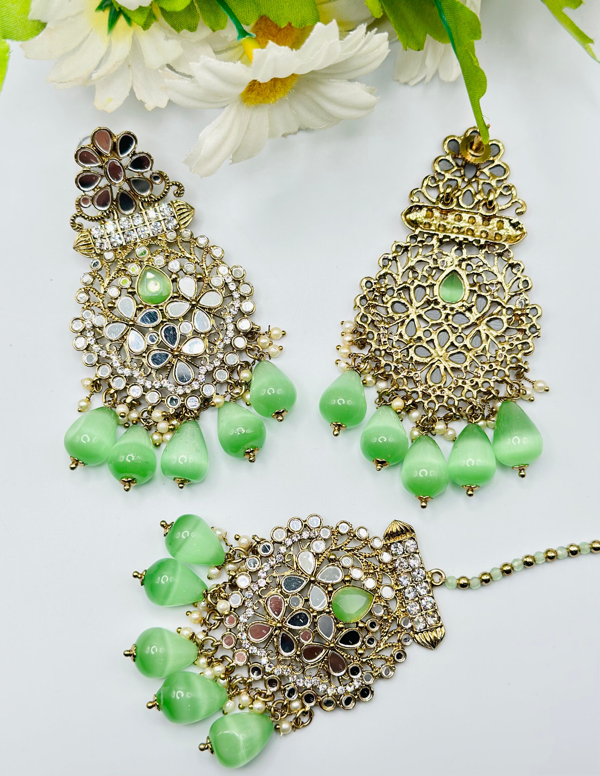 Gazia Mirror work Earrings | Simzdesignzz |