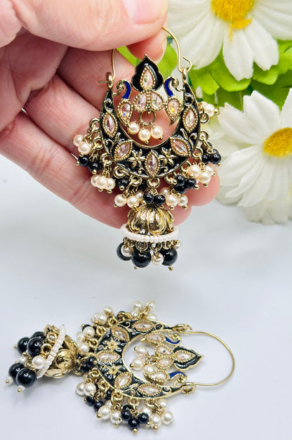 Anya Meenakri Jhumki Earrings | Simzdesignzz |