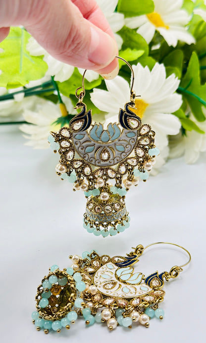 Anya Meenakri Jhumki Earrings | Simzdesignzz |