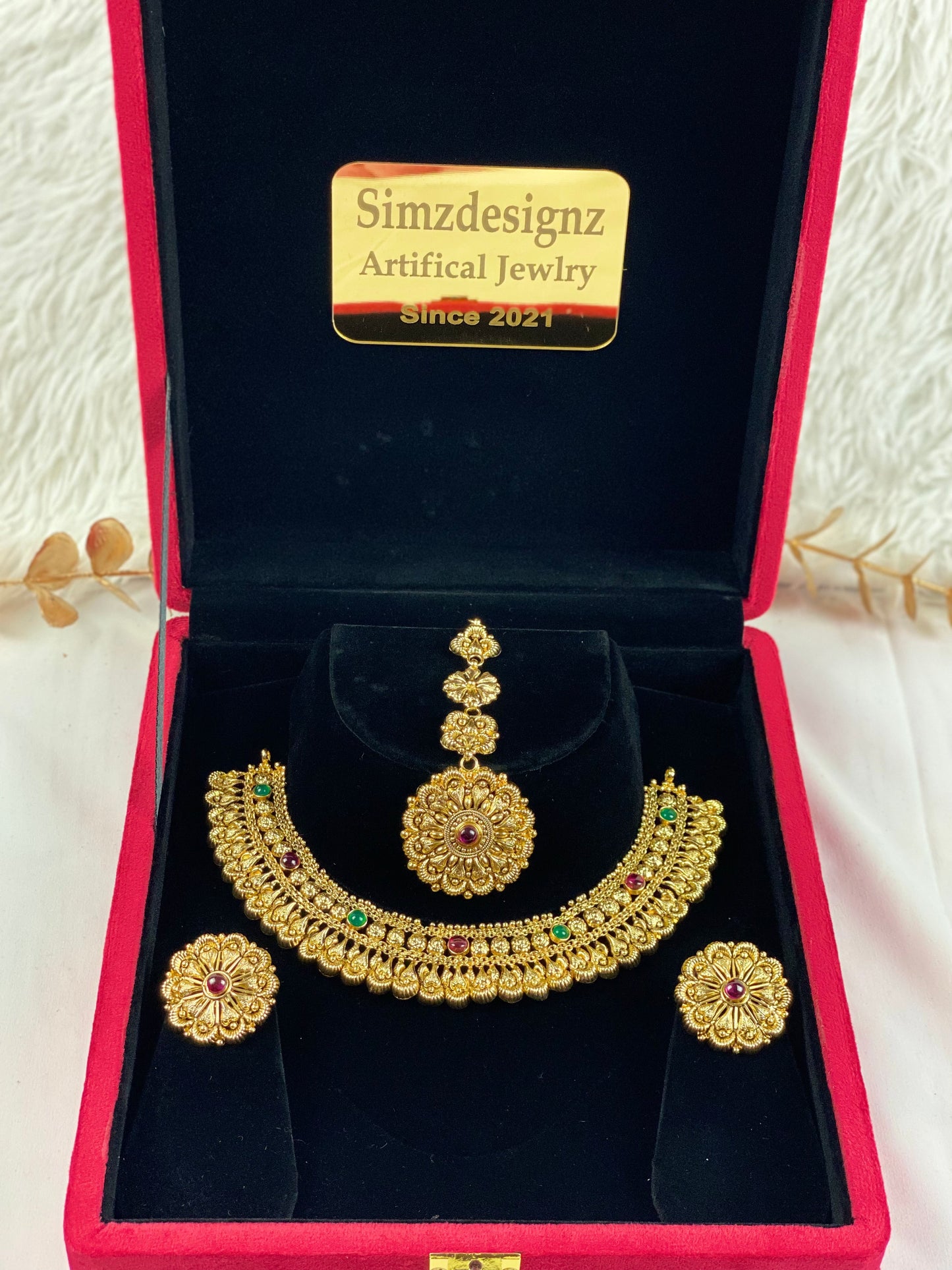 Traditional Choker Necklace Set  | Sandook Collection | Simzdesignz | 1GM|