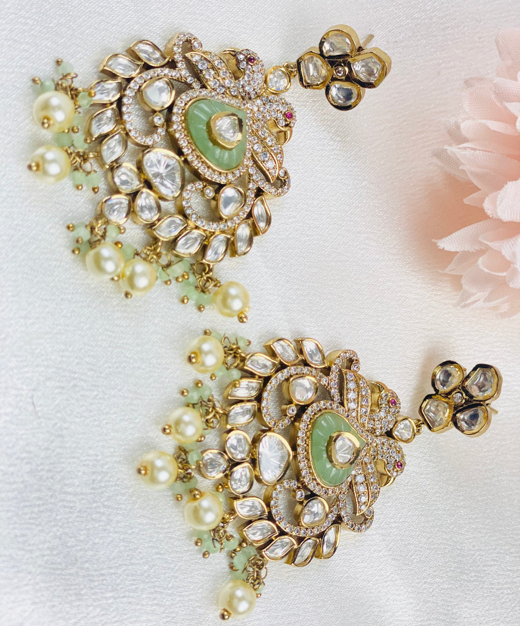24 K Gold Plated | Moissanite Silver Earrings | 925 Silver |