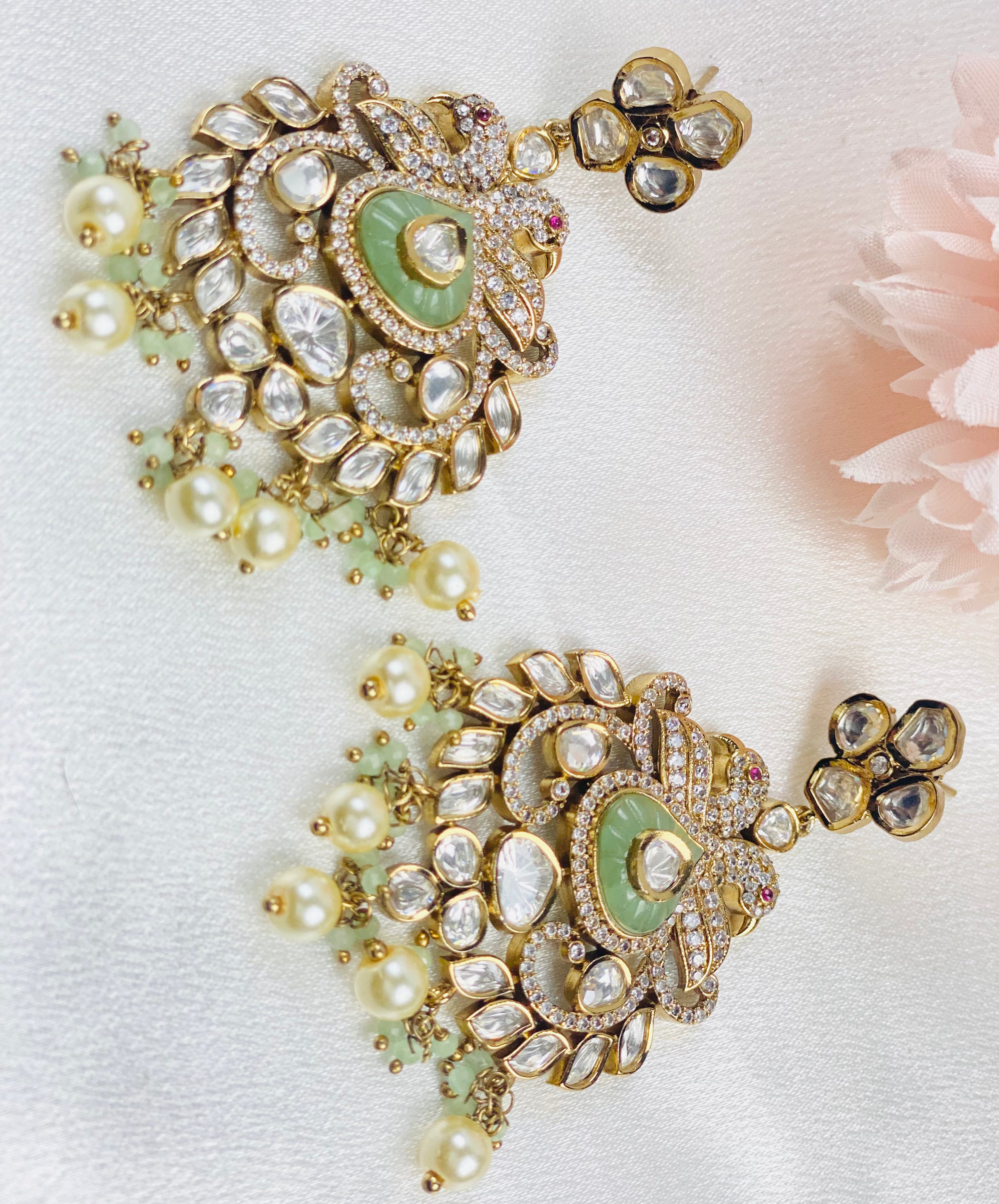 24 K Gold Plated | Moissanite Silver Earrings | 925 Silver |