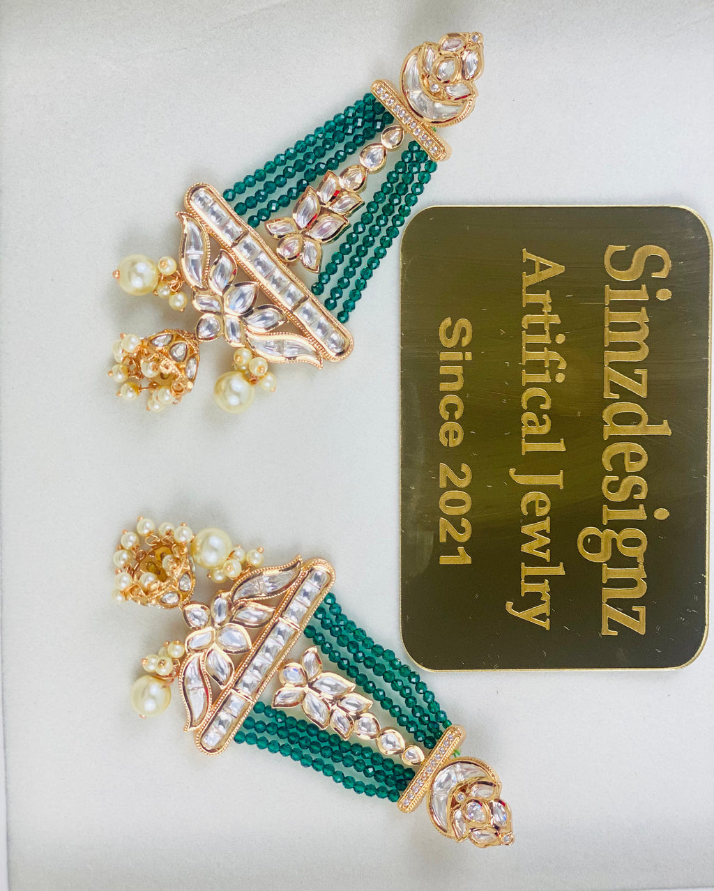 Uncut Kundan Statement Earrings | Simzdesignz |