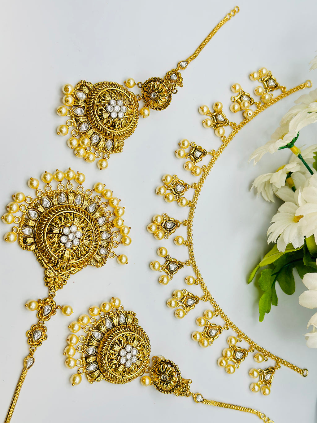 Zeenat Neckline Gold-Plated Necklace Set | 1 GM | Simzdesignzz |