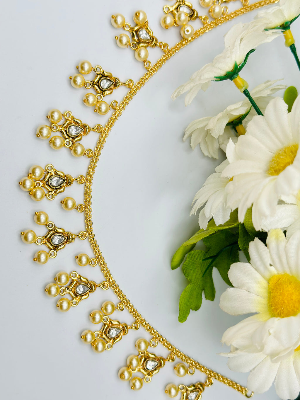 Zeenat Neckline Gold-Plated Necklace Set | 1 GM | Simzdesignzz |