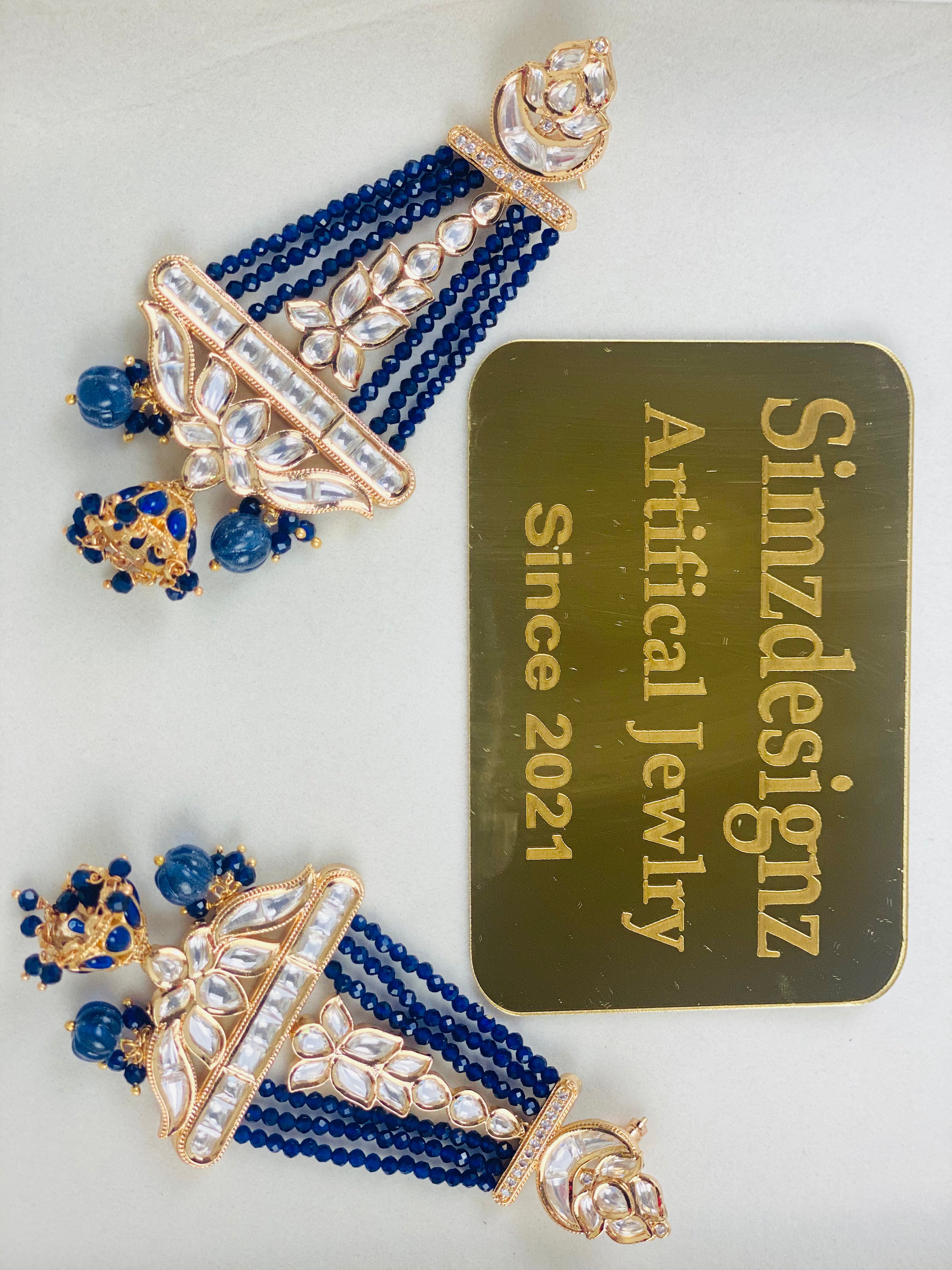 Uncut Kundan Statement Earrings | Simzdesignz |