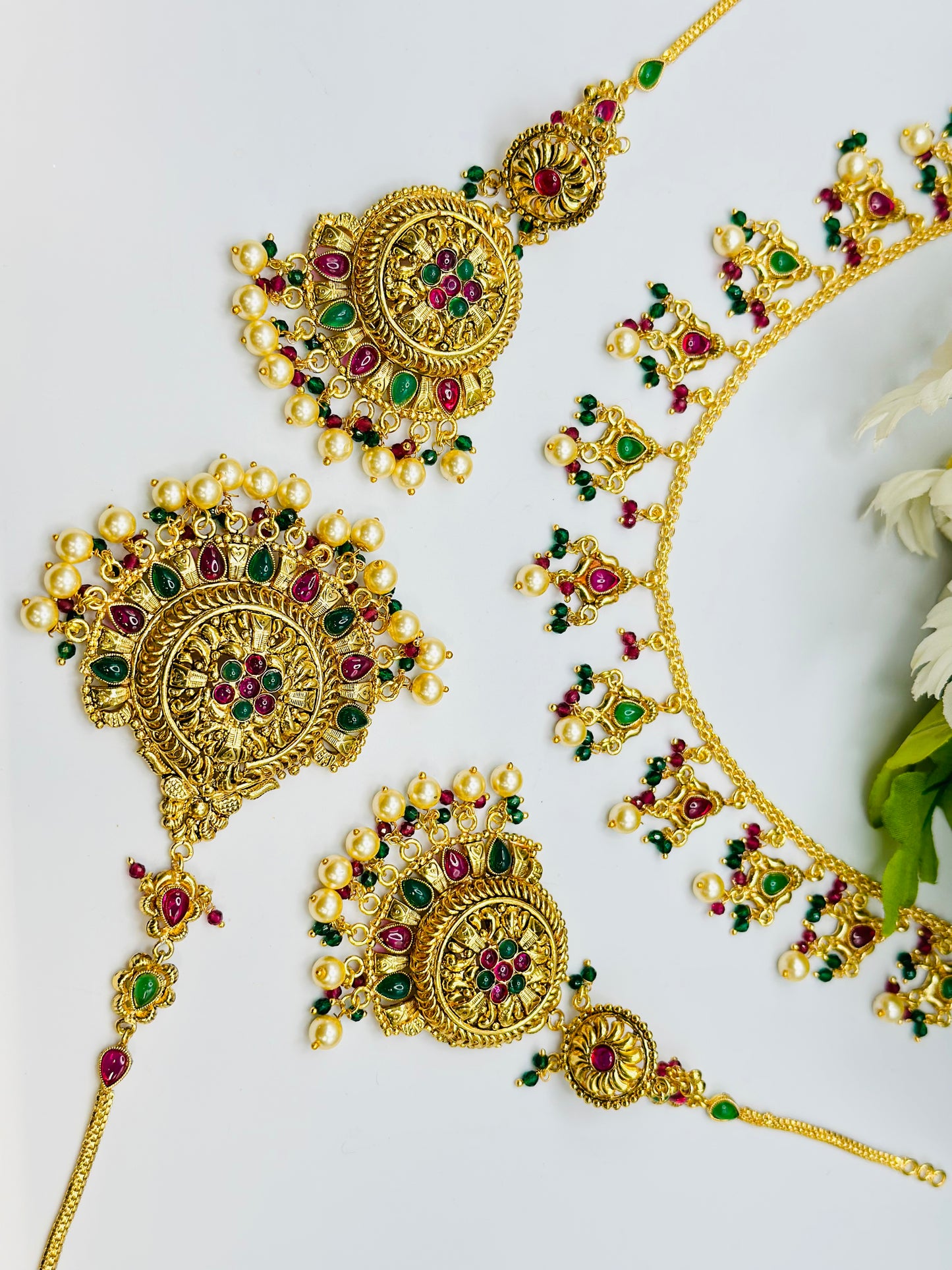 Zeenat Neckline Gold-Plated Necklace Set | 1 GM | Simzdesignzz |