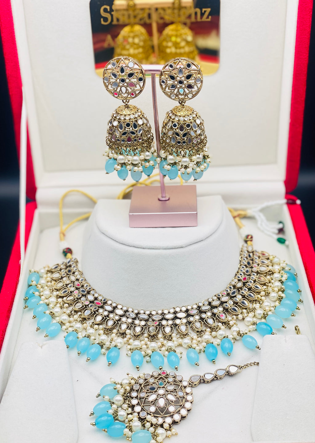 Antique Mirror Necklace Set | Punjabi Jewellery | Simzdesignz |