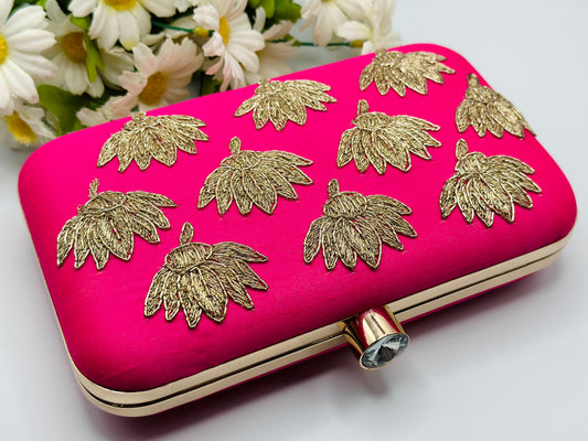 Lotus Flower Handcrafted Clutch | Simzdesignzz |