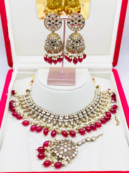 Antique Mirror Necklace Set | Punjabi Jewellery | Simzdesignz |