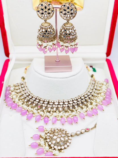 Antique Mirror Necklace Set | Punjabi Jewellery | Simzdesignz |