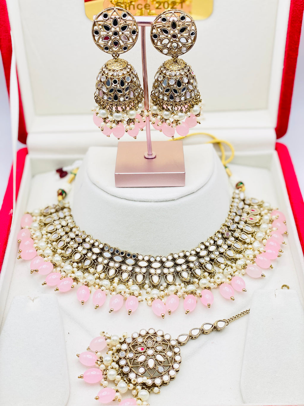 Antique Mirror Necklace Set | Punjabi Jewellery | Simzdesignz |