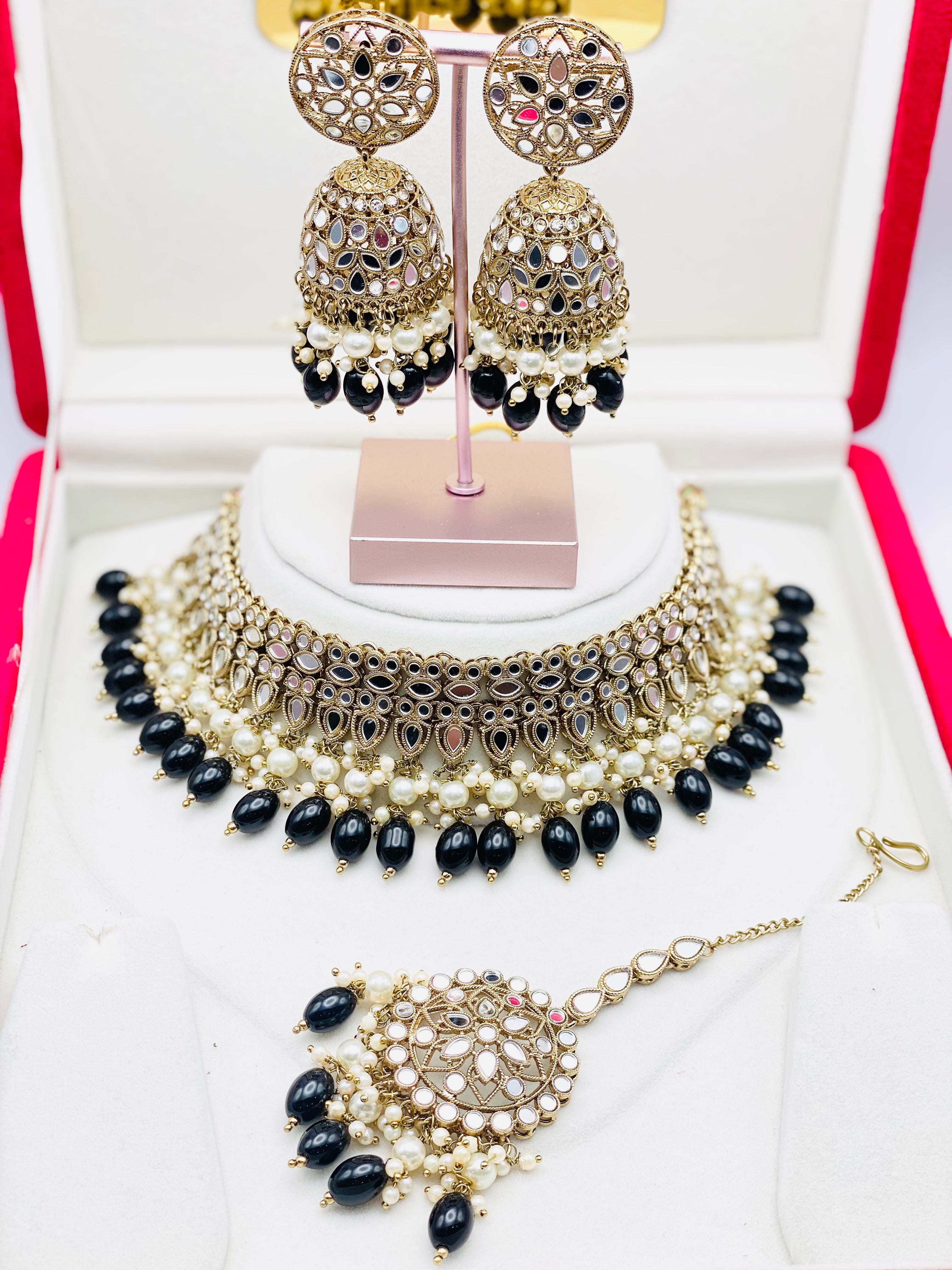 Antique Mirror Necklace Set | Punjabi Jewellery | Simzdesignz |