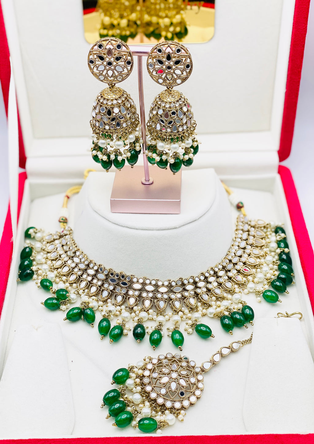 Antique Mirror Necklace Set | Punjabi Jewellery | Simzdesignz |