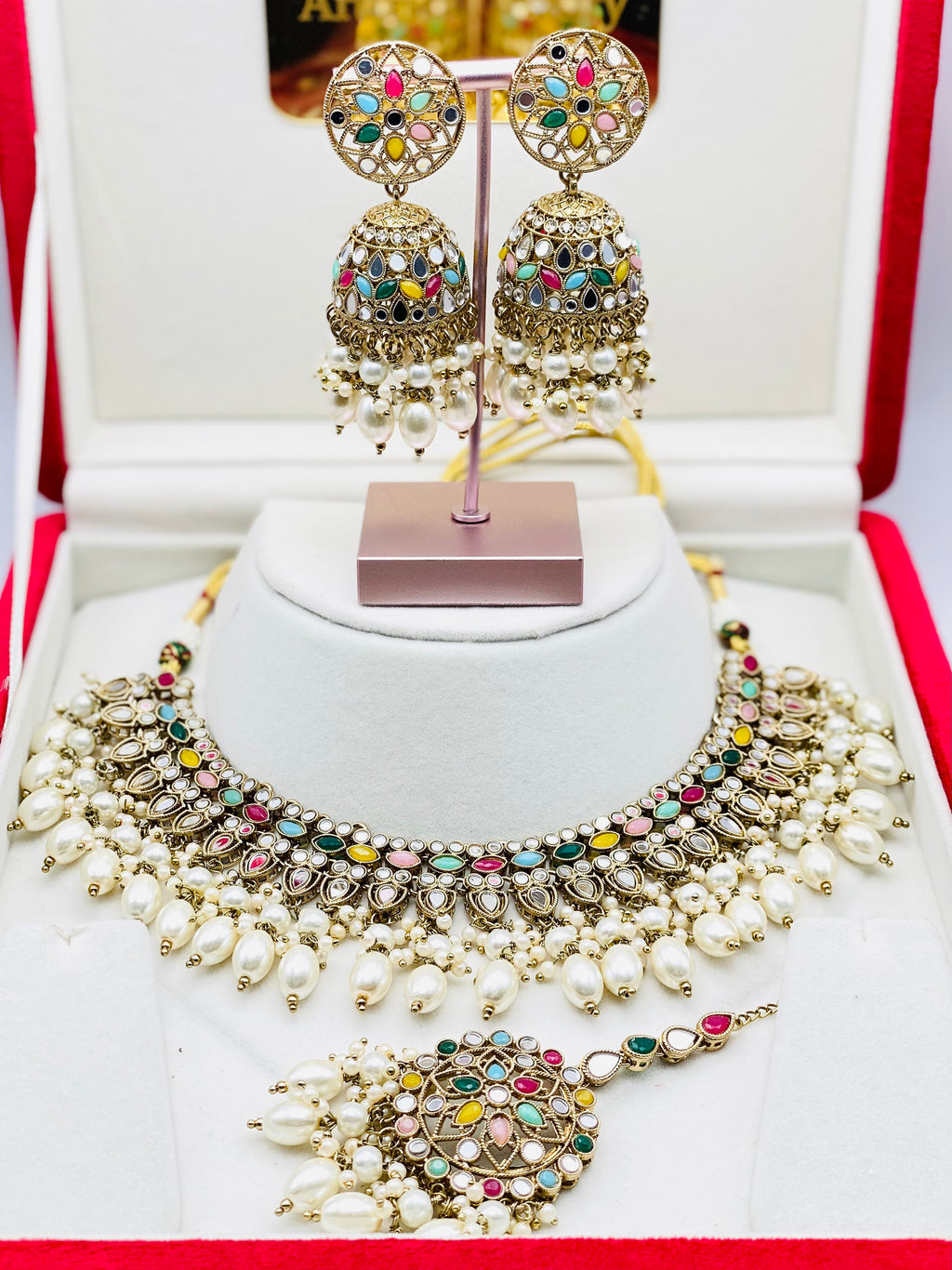 Antique Mirror Necklace Set | Punjabi Jewellery | Simzdesignz |