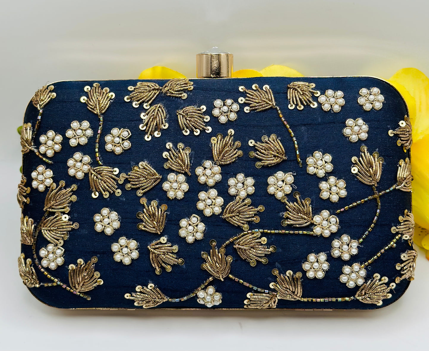 Navy Blue Handcrafted Clutch | Simzdesignzz |