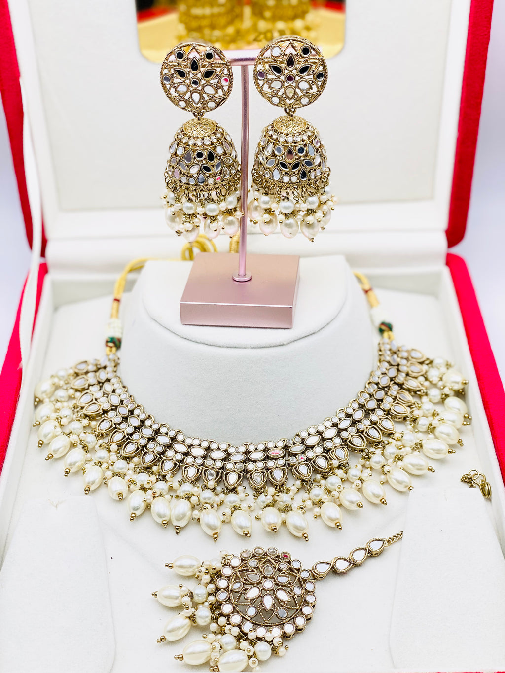Antique Mirror Necklace Set | Punjabi Jewellery | Simzdesignz |