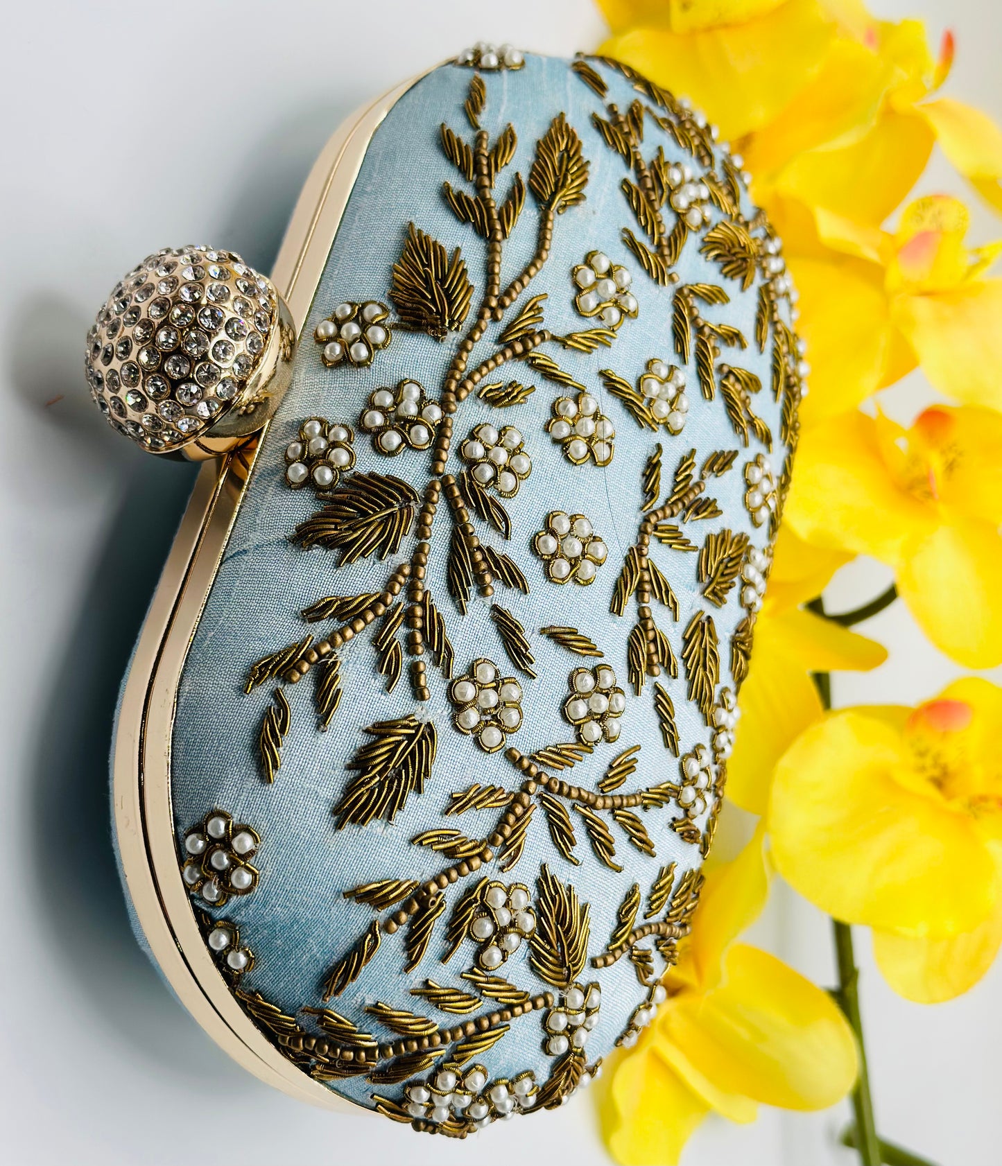 Oval-Shape Handcrafted Clutch | Simzdesignzz |