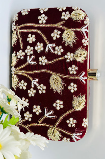 Velvet Handcrafted Clutch | Simzdesignzz |