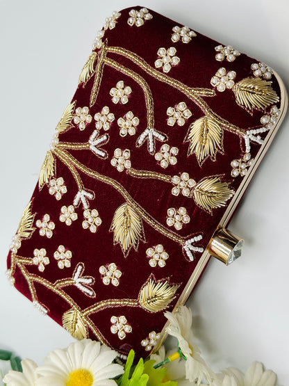 Velvet Handcrafted Clutch | Simzdesignzz |