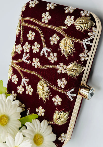 Velvet Handcrafted Clutch | Simzdesignzz |