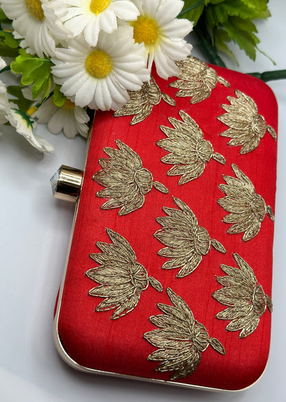 Lotus Flower Handcrafted Clutch | Simzdesignzz |