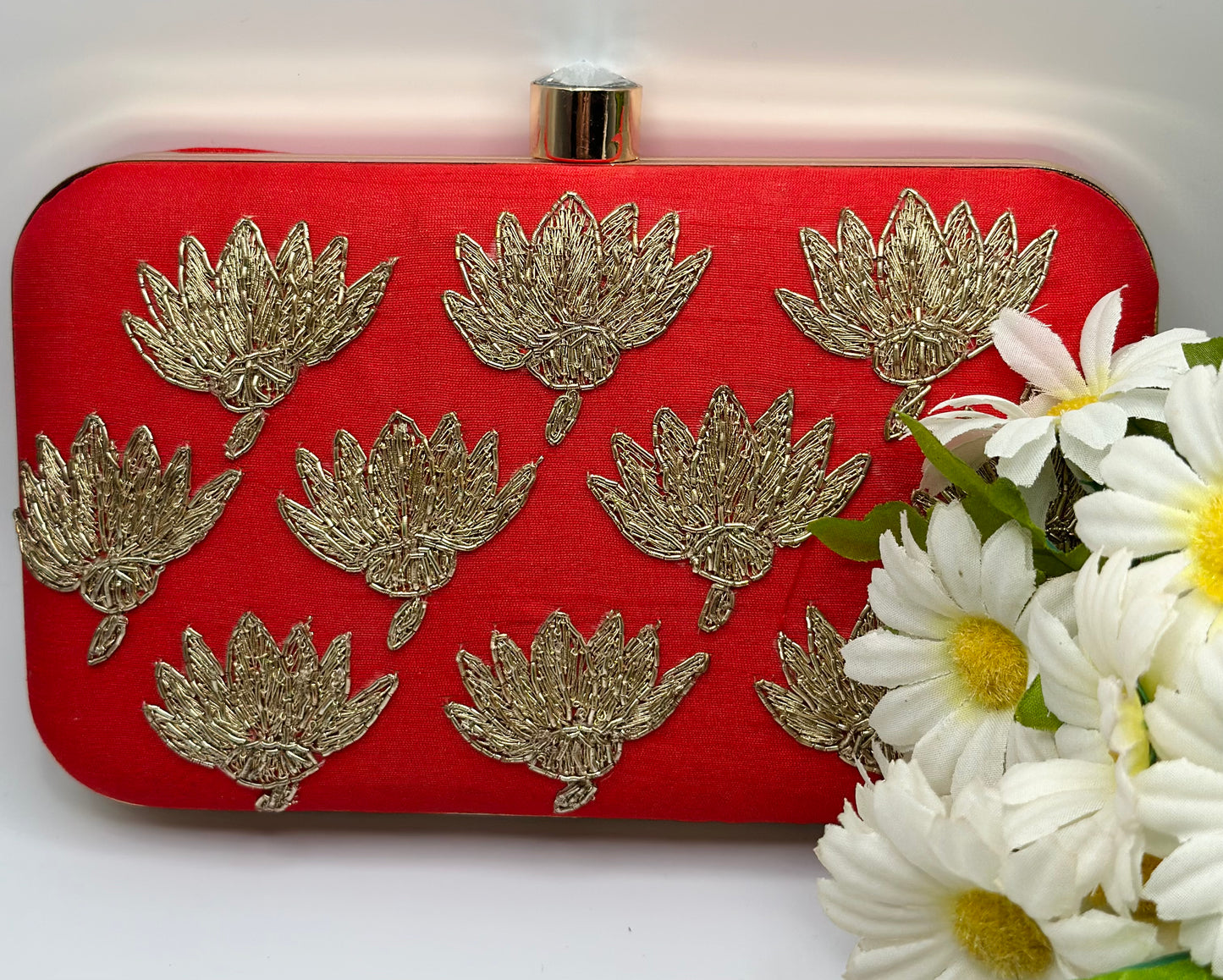 Lotus Flower Handcrafted Clutch | Simzdesignzz |