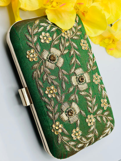 Rose Embroidered Handcrafted Clutch | Simzdesignzz|