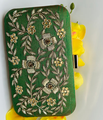 Rose Embroidered Handcrafted Clutch | Simzdesignzz|