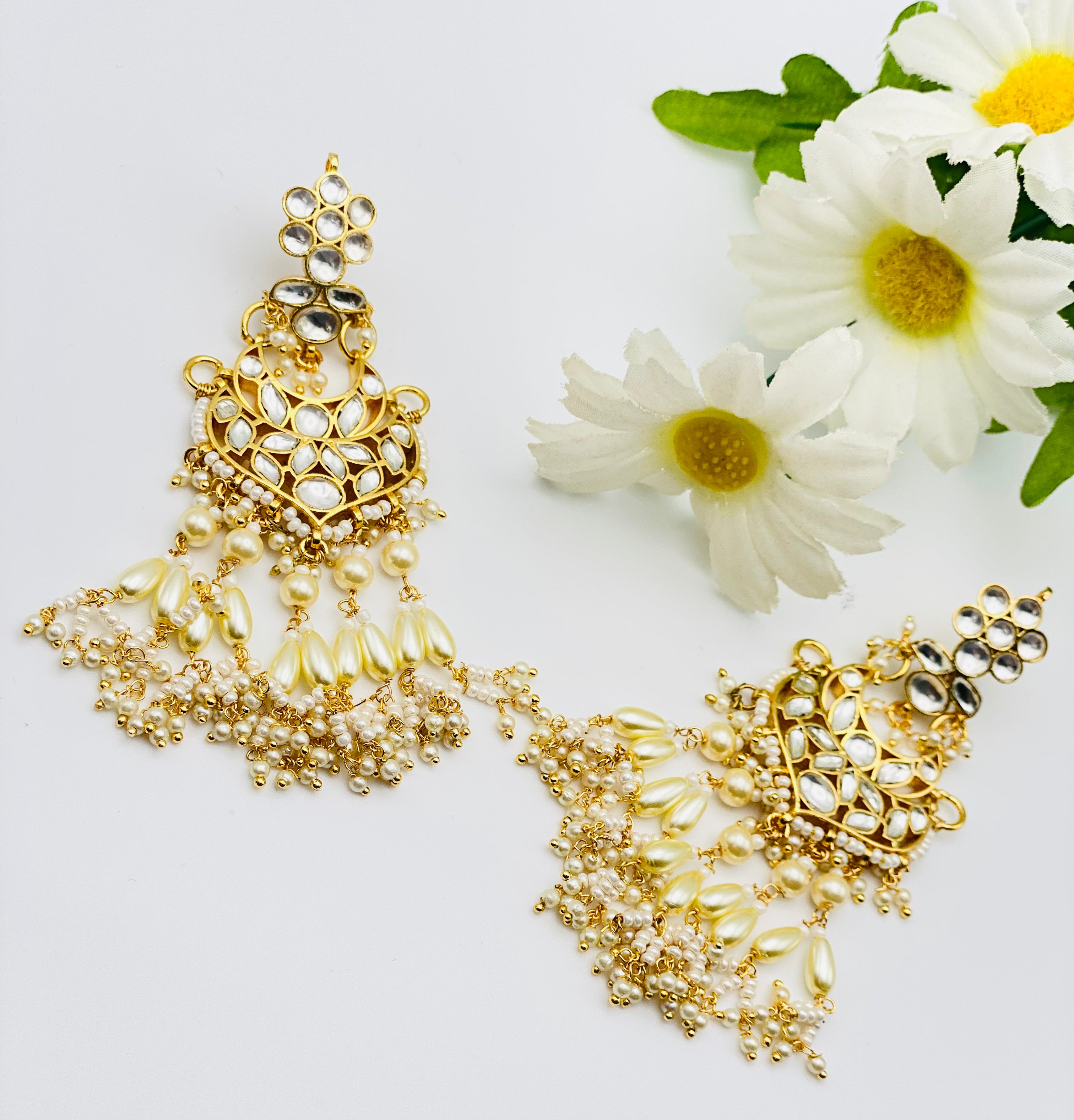 Stunning Pachi Kundan Earrings Embroidered With Colourful Stone Beads | Simzdesignzz |