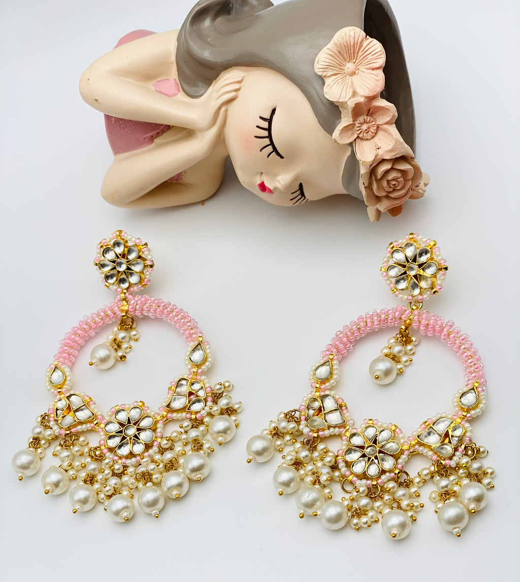Versatile  Oversized  Pachi-Kundan Earrings | Simzdesignzz |