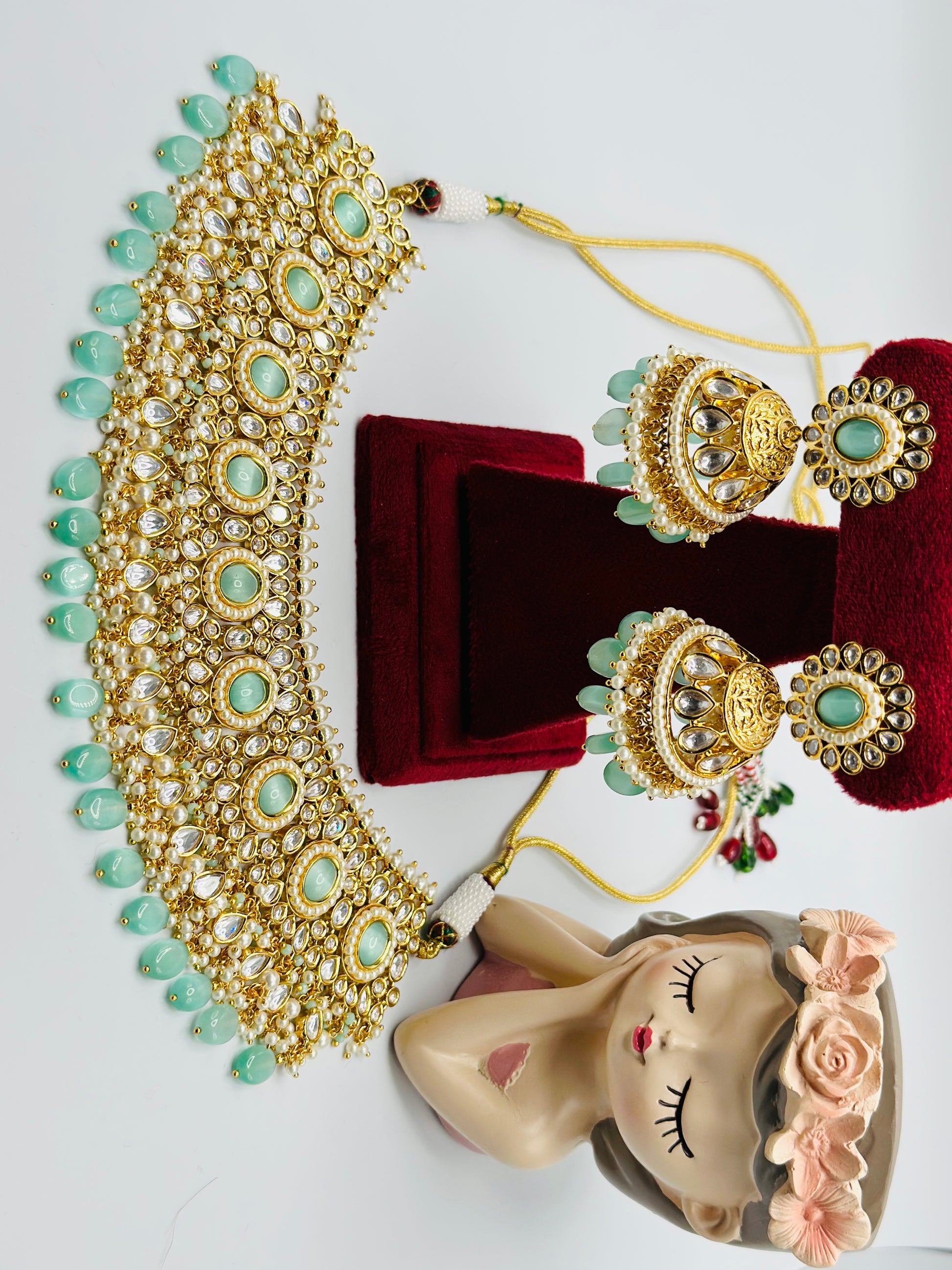 Albeli Polki And Pearl Choker Necklace | Bridal | Semi-Bridal | Simzdesignzz |