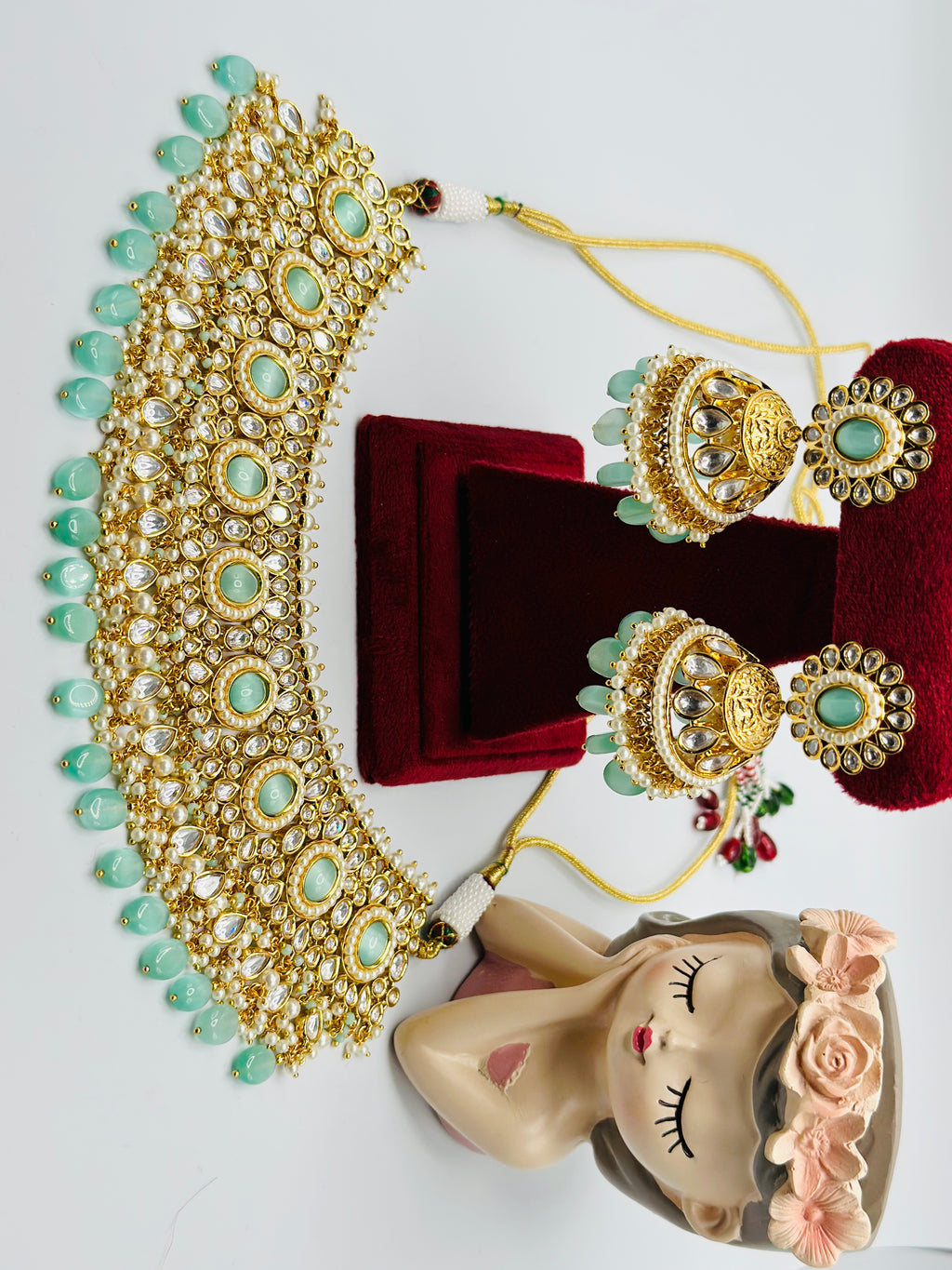 Albeli Polki And Pearl Choker Necklace | Bridal | Semi-Bridal | Simzdesignzz |